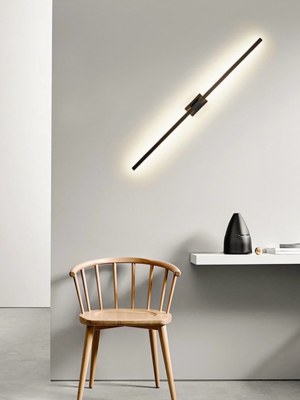 Black LED Wall Sconce Light - Modern Linear Design